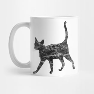 Cat Black Faded Mug